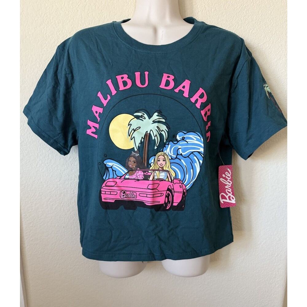 Barbie Teal Malibu Barbie Christie Corvette Short Sleeve Crop T Shirt Size XS